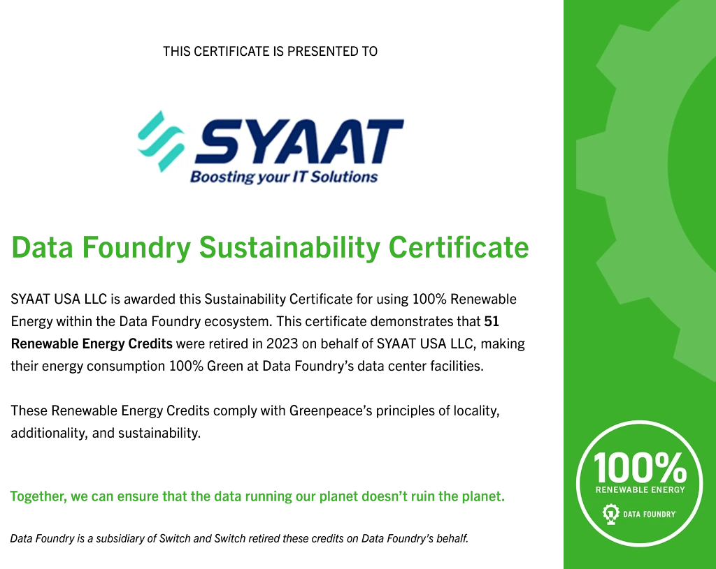 Certificado Data Foundry Verde 2023 _SYAAT-USA-LLC-2023